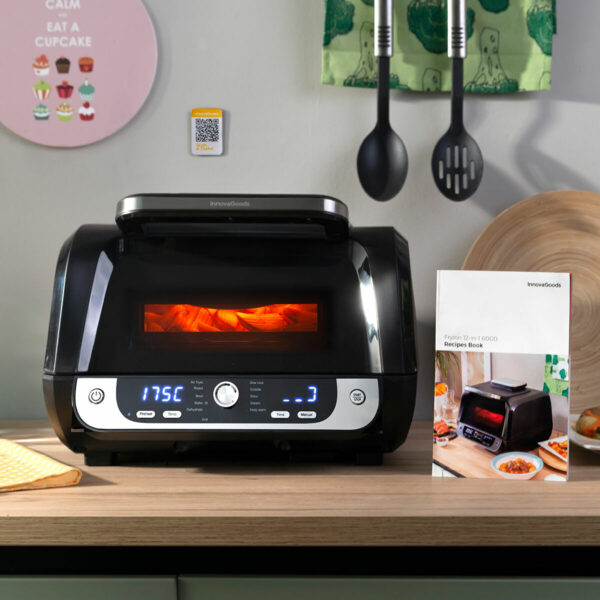 Friteuse à Air avec Gril, Accessoires et Livre de Recettes 12-in-1 6000 Noir Acier 3400 W 6 L Friteuse à Air avec Gril, Accessoires et Livre de Recettes 12-in-1 6000 Noir Acier 3400 W 6 L