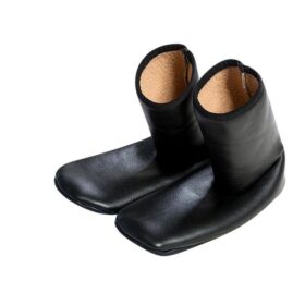 Chaussettes d'intérieur Unisexe - Automne / Hiver en Simili Cuir Noir – Image 4