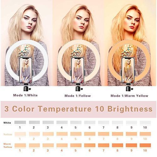 Ring Light LED 10" Professionnel avec Trépied Réglable 2,1m + Support Téléphone & Télécommande – 3 Modes Lumière Ring Light LED 10" Professionnel avec Trépied Réglable 2,1m + Support Téléphone & Télécommande – 3 Modes Lumière