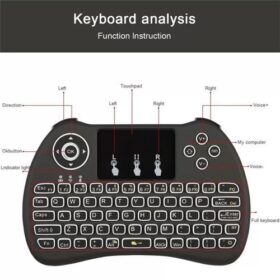 Mini Clavier Sans Fil Rétroéclairé 2.4GHz avec Pavé Tactile – Compatible PC, Smart TV, Android, TV Box – Noir – Image 4