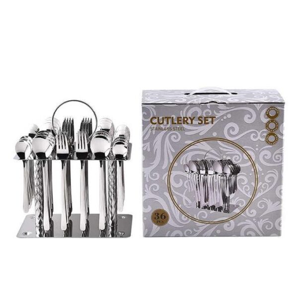 Ensemble de Couverts de Luxe 36 Pièces avec Grand Support – Spécial Mariage & Réceptions Ensemble de Couverts de Luxe 36 Pièces avec Grand Support – Spécial Mariage & Réceptions