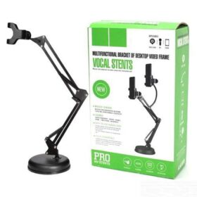 Support Multifonctionnel Noir – Stent Vocal Pratique pour Téléphone, Micro ou Tablette
