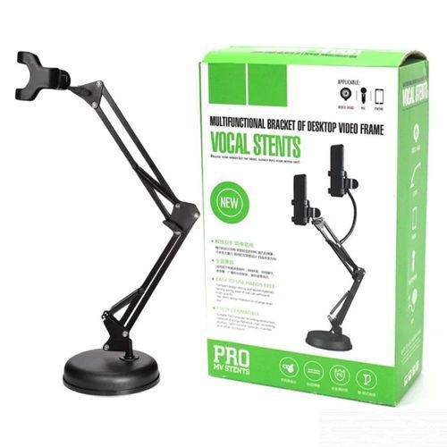 Support Multifonctionnel Noir – Stent Vocal Pratique pour Téléphone, Micro ou Tablette Support Multifonctionnel Noir – Stent Vocal Pratique pour Téléphone, Micro ou Tablette