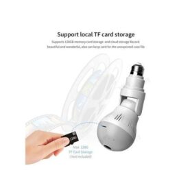Ampoule Caméra de Surveillance 1080P HD – Vision Nocturne, Détection de Mouvement, 32 Go Inclus