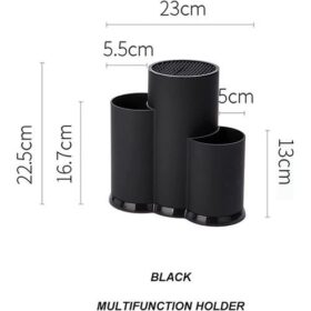 Porte-Couteau Multifonction – Rangement de Couverts en Silicone – Antidérapant & Résistant à l’eau – Noir – Image 2