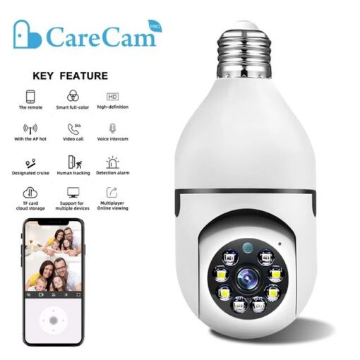 Caméra Ampoule WiFi 1080P - Caméra de Surveillance HD Sans Fil à Distance Caméra Ampoule WiFi 1080P - Caméra de Surveillance HD Sans Fil à Distance