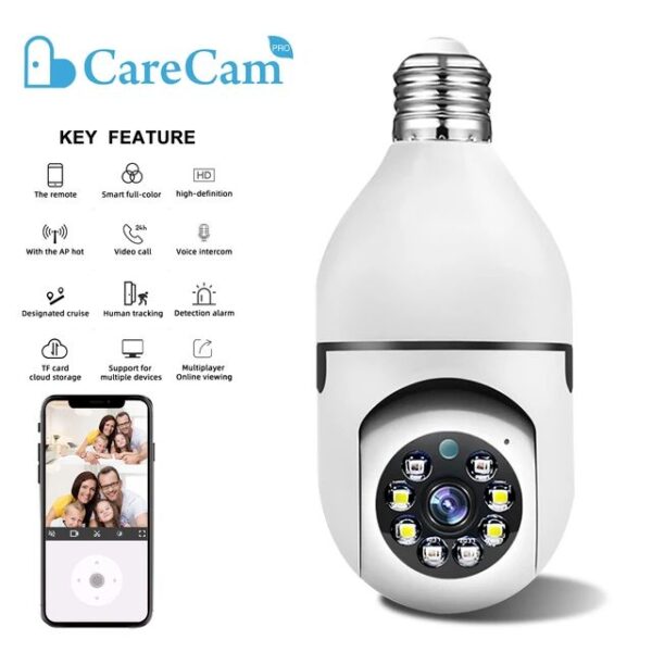 Caméra Ampoule WiFi 1080P - Caméra de Surveillance HD Sans Fil à Distance Caméra Ampoule WiFi 1080P - Caméra de Surveillance HD Sans Fil à Distance