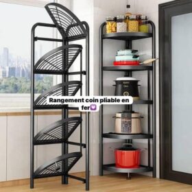 Étagère de Rangement Pliable en Fer – 5 Niveaux – Robuste et Gain de Place – 156x51 cm