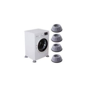 Support Antivibrations pour Machine à Laver et Réfrigérateur – Lot de 4, Charge 200kg, Gris