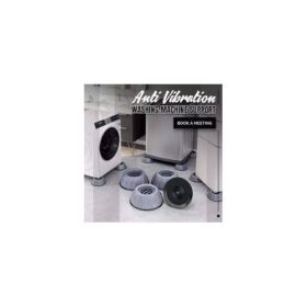 Support Antivibrations pour Machine à Laver et Réfrigérateur – Lot de 4, Charge 200kg, Gris – Image 2