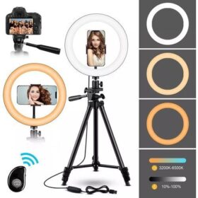 Anneau lumineux LED avec trépied lampe à intensité variable pour photographie