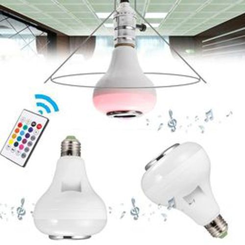 Ampoule LED RVB Bluetooth avec Haut-Parleur – Télécommande – Compatible iPhone/Android/PC – Douille E27 – Blanc Ampoule LED RVB Bluetooth avec Haut-Parleur – Télécommande – Compatible iPhone/Android/PC – Douille E27 – Blanc