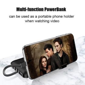 Power Bank 10000mAh Portable avec 3 Câbles Intégrés – Batterie Lithium-Polymère Noir – Image 4