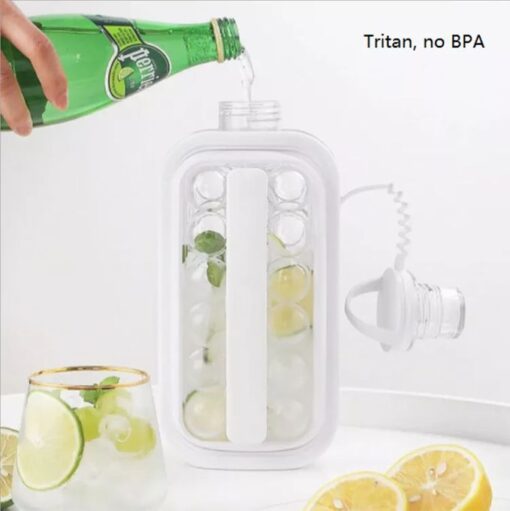 2 en 1 - Icebreaker Pop - Bouteille à 17 Glaçons + Bouteille d’Eau Froide – Sans BPA – Réutilisable – Blanc 2 en 1 - Icebreaker Pop - Bouteille à 17 Glaçons + Bouteille d’Eau Froide – Sans BPA – Réutilisable – Blanc