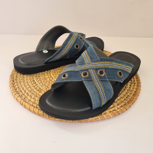 Sandales Homme en Cuir Jeans et Fil – Taille 44 & 45 Sandales Homme en Cuir Jeans et Fil – Taille 44 & 45
