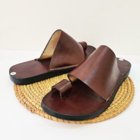 Sandale homme marron cuir 45