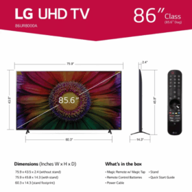 Téléviseur LG 86" 86UR8000AUA- Smart TV - UHD 4K-WebOS 2023 – Image 2