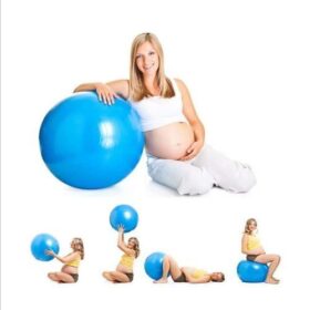 Ballon de Yoga 65 cm – Anti-Éclatement – Bleu – Fitness, Posture, Équilibre – Sans Pompe – Image 3