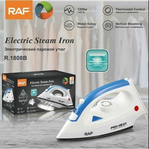 RAF Fer à Repasser Électrique – Jet Puissant de Vapeur – Réservoir Intégré – Repassage Rapide & Efficace – Léger & Pratique