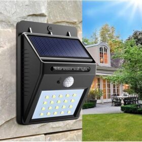Lampe Solaire Extérieure LED 0.55W – Détecteur de Mouvement – Étanche IP65 – Noir