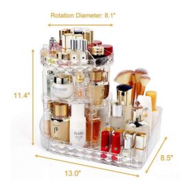 Organisateur Maquillage Rotatif 360° en Acrylique Transparent – Rangement Cosmétique Multifonction – Image 2