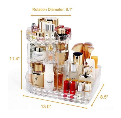 Organisateur Maquillage Rotatif 360° en Acrylique Transparent – Rangement Cosmétique Multifonction Organisateur Maquillage Rotatif 360° en Acrylique Transparent – Rangement Cosmétique Multifonction
