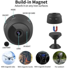 Mini Caméra Cachée WiFi HD 1080P – Vision Nocturne, Détection de Mouvement, Batterie Intégrée