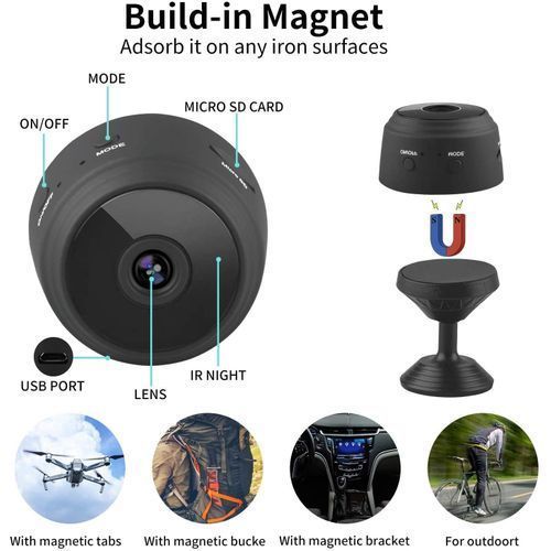 Mini Caméra Cachée WiFi HD 1080P – Vision Nocturne, Détection de Mouvement, Batterie Intégrée Mini Caméra Cachée WiFi HD 1080P – Vision Nocturne, Détection de Mouvement, Batterie Intégrée