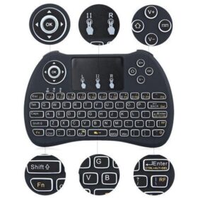 Mini Clavier Sans Fil Rétroéclairé 2.4GHz avec Pavé Tactile – Compatible PC, Smart TV, Android, TV Box – Noir – Image 3
