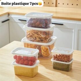 Ensemble de 7 Boîtes de Conservation Alimentaire – Forme Carrée