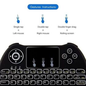 Mini Clavier Sans Fil Rétroéclairé 2.4GHz avec Pavé Tactile – Compatible PC, Smart TV, Android, TV Box – Noir – Image 6