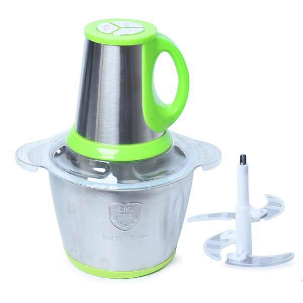 Hachoir Électrique 2L – Viande & Oignons – Acier Inoxydable – Inox Vert