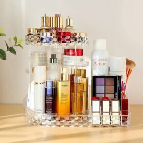 Organisateur Maquillage Rotatif 360° en Acrylique Transparent – Rangement Cosmétique Multifonction – Image 3