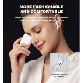 Écouteurs Sans Fil Pro5 Mini – Bluetooth Universel – Blanc – Boîtier de Recharge Inclus – Image 4