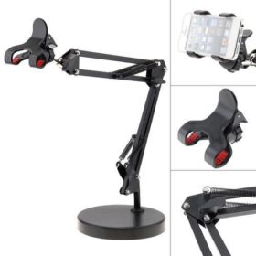 Support Multifonctionnel Noir – Stent Vocal Pratique pour Téléphone, Micro ou Tablette – Image 2