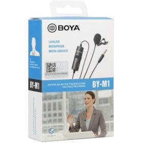 Microphone Cravate BOYA BY-M1 pour Smartphone, Caméra, PC – Son Omnidirectionnel – Noir
