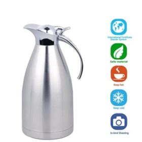 Thermos Isotherme 2L – Théière/Thermos à Café avec Couvercle – Maintien au Chaud 10h / Froid 9h – Style Moderne