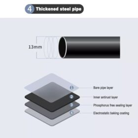 Penderie Étagère Industrielle – Acier Inoxydable – 114,5x44x154 cm – 90 kg – Pour Vêtements, Chaussures et Sacs – Noir – Image 4
