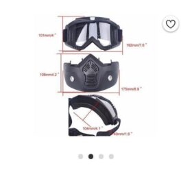 Masque Moto Ultra Phantom – Respirant avec Lunettes Amovibles – Noir – Image 2