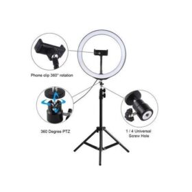 Lampe Ring Light 36 cm (14") avec Trépied 2,1 m – Éclairage Selfie & Vidéo – Haute Qualité – Image 2