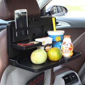 Plateau de Voyage pour Voiture – Tablette Multifonction avec Porte-Gobelet – Noir – Image 1
