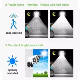 Lampe Solaire Extérieure LED avec Détecteur de Mouvement - Forme Caméra - Étanche et Écoénergétique