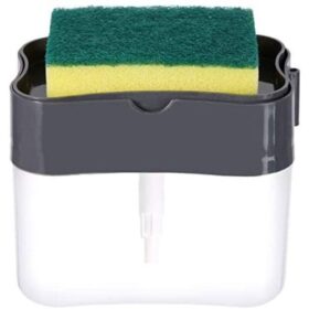 Pompe à Savon pour Vaisselle 2-en-1 avec Éponge – Distributeur Pratique et Économique – Chouette Et Utile