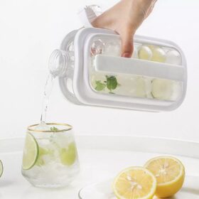 2 en 1 - Icebreaker Pop - Bouteille à 17 Glaçons + Bouteille d’Eau Froide – Sans BPA – Réutilisable – Blanc