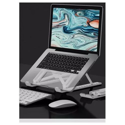 Support Ergonomique pour Ordinateur Blanc – Ajustable, Compact et Confortable Support Ergonomique pour Ordinateur Blanc – Ajustable, Compact et Confortable