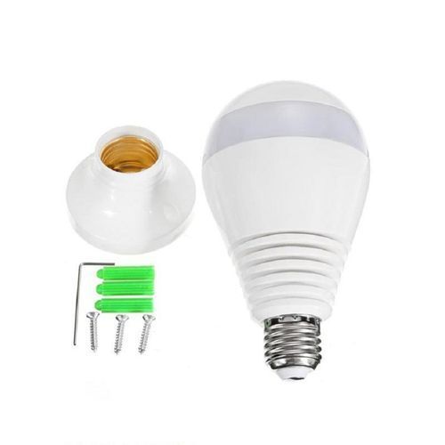 Caméra de Surveillance 360° WiFi intégrée dans Ampoule LED – Vision Panoramique – Couleur Blanc Caméra de Surveillance 360° WiFi intégrée dans Ampoule LED – Vision Panoramique – Couleur Blanc
