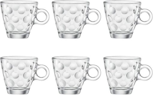 Lot de 6 Verres Café Touba – Design Traditionnel – Coloris Blanc Lot de 6 Verres Café Touba – Design Traditionnel – Coloris Blanc