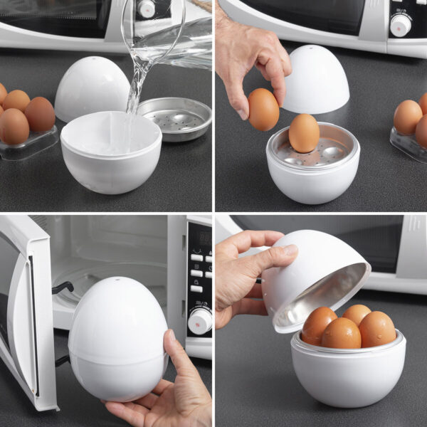 Cuiseur à Oeufs pour Micro-ondes avec Livre de Recettes Boilegg InnovaGoods Cuiseur à Oeufs pour Micro-ondes avec Livre de Recettes Boilegg InnovaGoods