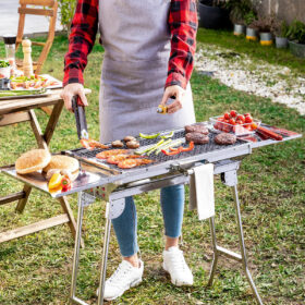 Barbecue au Charbon de Bois Pliable en Acier Inoxydable inoxydable (Reconditionné A) – Image 9