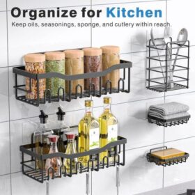 Ensemble de Rangement Salle de Bain (5 Pièces) – Organisation & Élégance Sans Perçage – Image 2